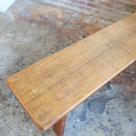 Vintage eiken eettkamer bank eettafel houten 1970
