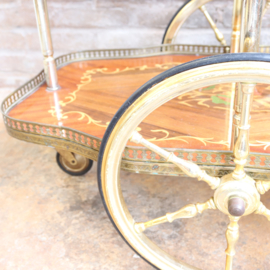 Vintage theewagen trolley goud