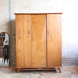 Vintage kledingkast jaren 60 70 3 deur