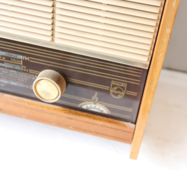 Vintage oude radio philips  hout