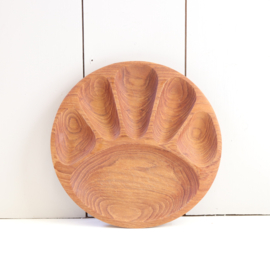 Vintage teak hout monkey platter