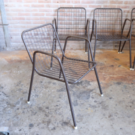 Vintage tuinstoelen bruin metaal