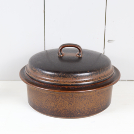 Dekschaal vintage  Arabia Finland bruin zwart