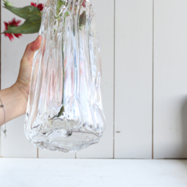 Vintage mid-century vaas boomschors glas