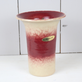 Vintage vaas donker roze burgundy handmade