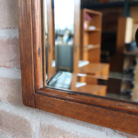 Vierkant houten spiegel vintage antiek