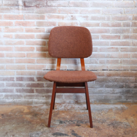 Vintage stoel jaren 60 70  chocolade bruin bekleding
