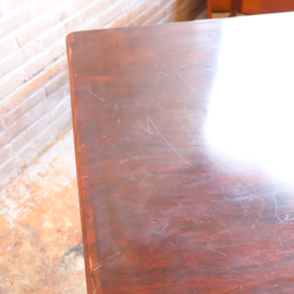 Vintage eettafel uitschuifbaar donker hout jaren 70