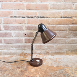 Vintage bureaulampje bruin