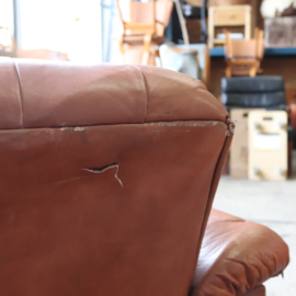 Vintage 70s bank cognac leer