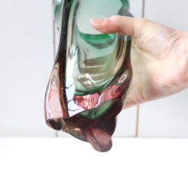 Vintage vaas gekleurd glas