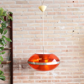 Vintage Dijkstra hanglamp oranje space-age