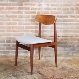 Vintage deense eettafel stoel grijs