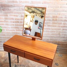 Vintage kaptafel teak wit jaren 70 zwart