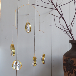 Vintage kerstmobiel engelen glas
