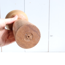 Vintage houten  kandelaar teak