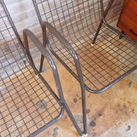 Vintage tuinstoelen bruin metaal