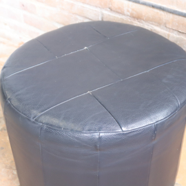 Vintage zit poef donkerblauw