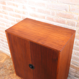 Vintage schoenenkast jaren 60 70 zwart teak