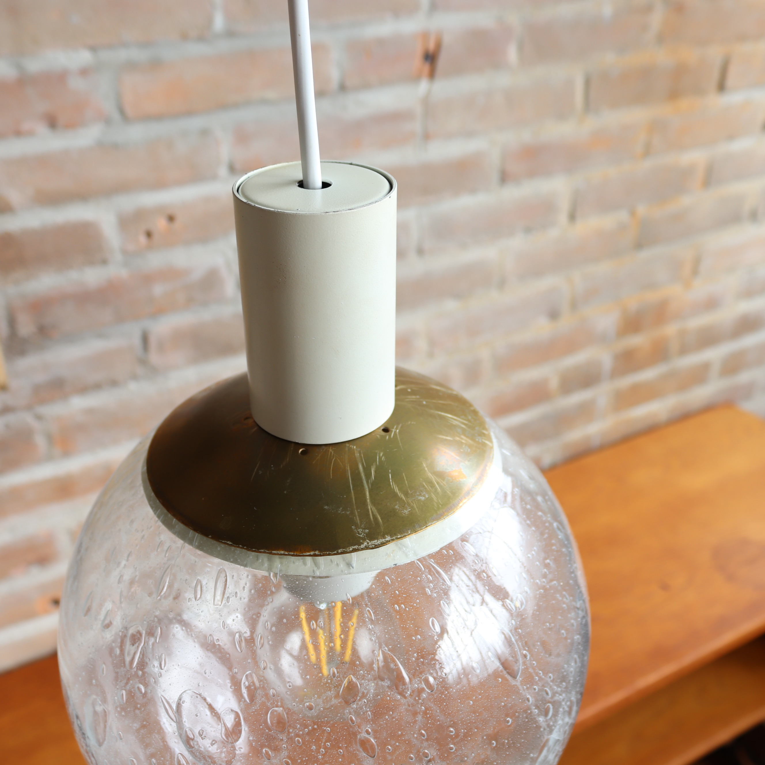 Vintage hanglamp bol bubbelglas