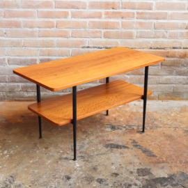 Vintage salontafel klein metaal hout mid-century