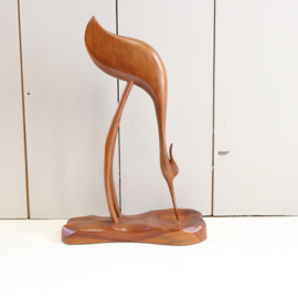 Vintage teak  houten vogel groot