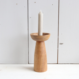Vintage houten  kandelaar teak