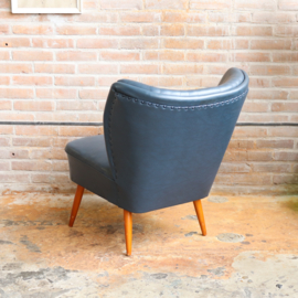 Vintage cocktail fauteuil blauw