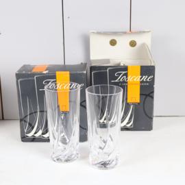 Vintage longdrink glazen kristal Toscane