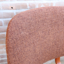 Vintage stoel jaren 60 70  chocolade bruin bekleding