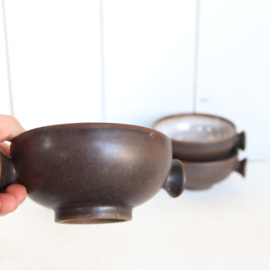 Vintage schaaltjes wit bruin ceramano germany