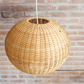 Rotan bol lamp jaren 60