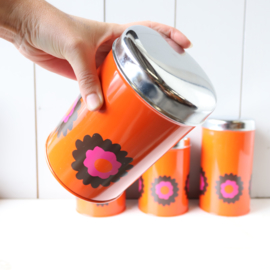 set vintage oranje blikken