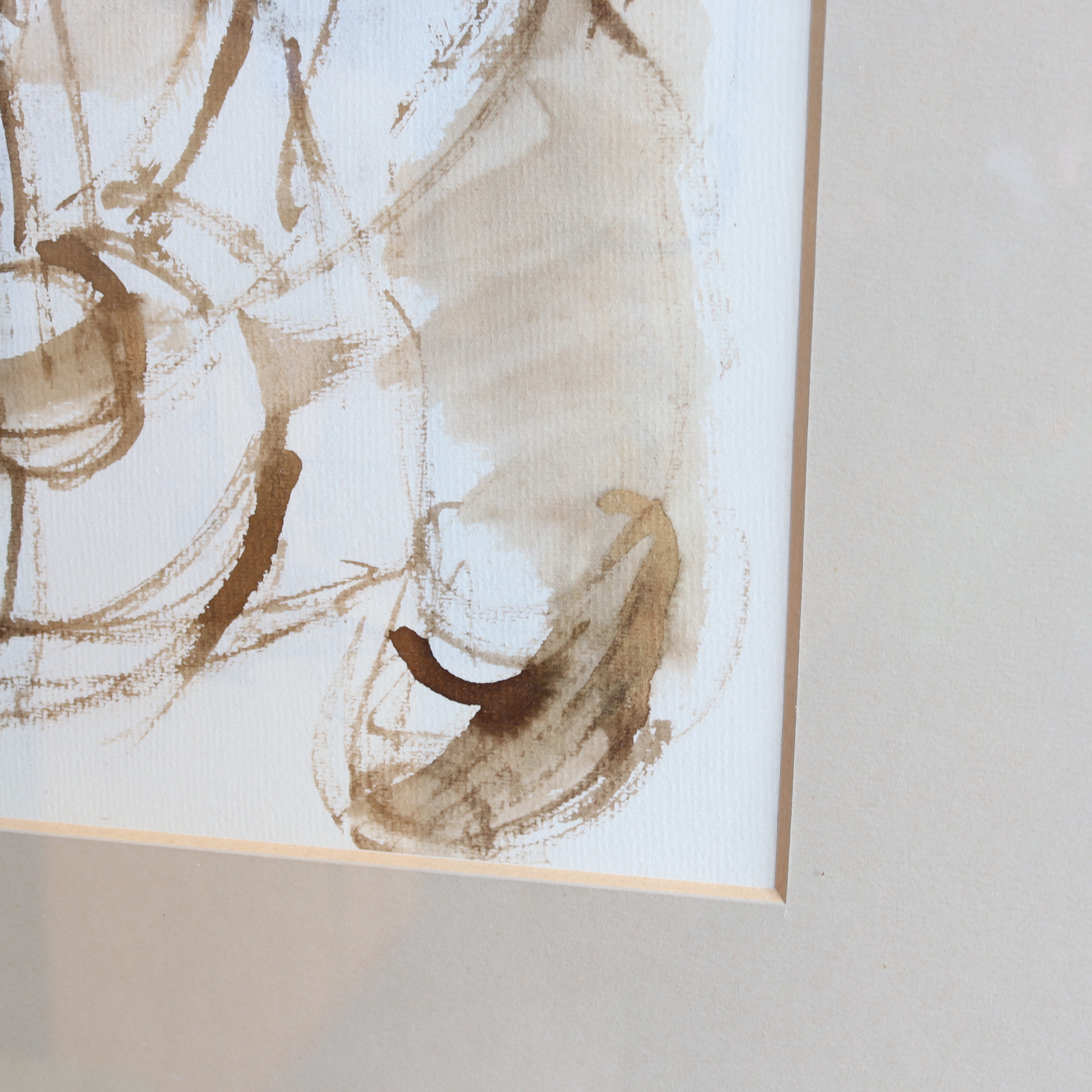 Kunst tekening beige bruin Enric Adserá Riba
