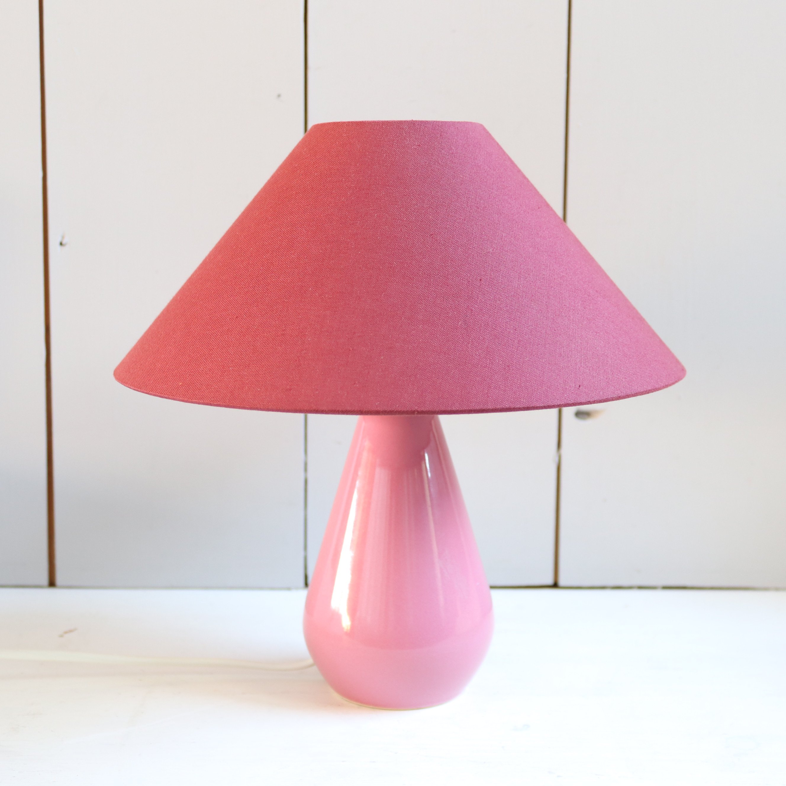 Vintage keramiek lamp roze