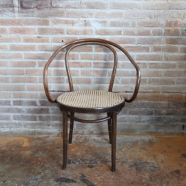 Vintage thonet stijl stoel donker bruin