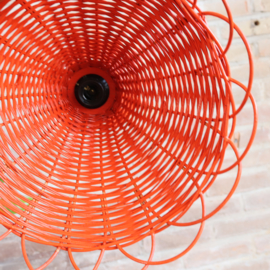 Vintage rotan hanglamp oranje