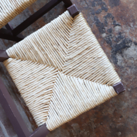 vintage kinderstoeltjes paars rieten zitting