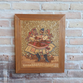 Vintage folklore wanddeco kunst  hout