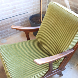 Set vintage fauteuils jaren 60 groen velours