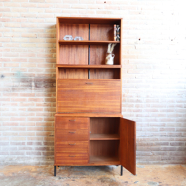 Vintage kast hoog ondiep boekenkast