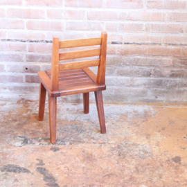 vintage kinderstoel hout mid-century