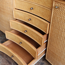 Vintage rotan dressoir bol poten