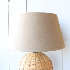 Vintage tafellamp riet bruine kap