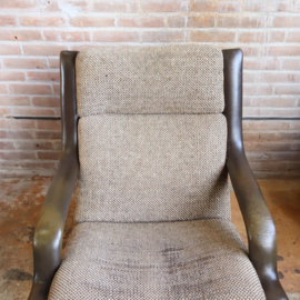 Vintage Artifort fauteuil leer stof