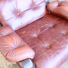 Vintage leren relax fauteuil