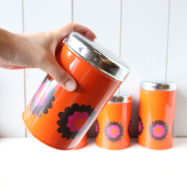 set vintage oranje blikken