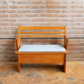 Vintage houten klepbankje