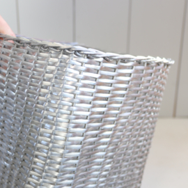 Vintage mand metaal aluminium Mid-century prullenbak