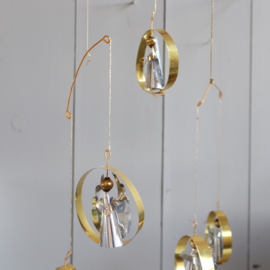 Vintage kerstmobiel engelen glas